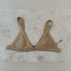 SHEIN Glittering Gold Bikini Top